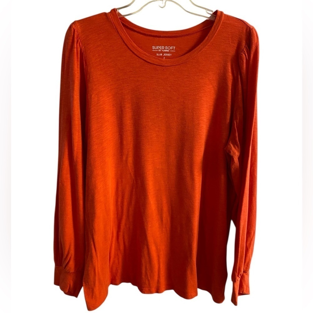 Torrid super soft slub jersey crewneck top orange 2X
